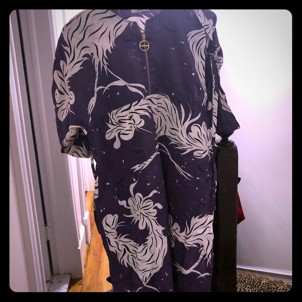 Nina Ricci Bird Printed Parachutes Silk Dress.